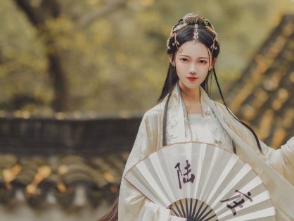 不周点点 刀光乍现薄衣黄杉 唯美清新美少女摄影古装图 气质妹子古风汉服文化美女照